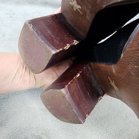 Splendid Shoes Womens Size 7.5 Black Leather Ankle Boots *Read* - Picture 7 of 12